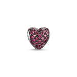 Bead Red Pav Heart