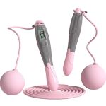 PINK-2 In 1 Cordless Digital Skipping Rope Cord Counter Jump Rope Ball