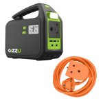 GIZZU - 155WH Portable Power Station & 3M Heavy Duty Extension Lead Orange