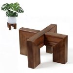 Phyluckny Wood Plant Stand Indoor Outdoor Mid Century Modern Planter Holder Sturdy Plant Pot Stand Single Floor Flower Pot Holde
