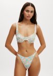 Cotton On Micro Tanga Brazilian Bikini Bottom - Gina Floral