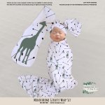 Wrap Set Swaddle Set Monochrome Giraffe Wrap Set