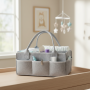 Large Portable Car Travel Custom Felt Baby Diaper Caddy Bag - Dark Grey