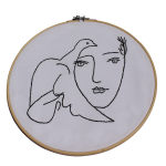 Picasso Face Embroidery Hoop