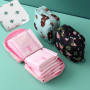 1PC Polyester Cosmetic Bag - Unscented Non-waterproof Multi-function Travel Organizer For Toiletries Sanitary Products And Makeup