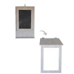 Fold Up Wall Mounted Desk & Blackboard 100X60CM - Rustic Wood