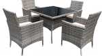 New Wicker Patio Set 4SEATER And Table Grey And Beige