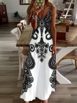 Floral Print V Neck Cami Dress Casual Sleeveless Dress For Spring & Summer Women's Clothing