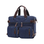 Unisex Canvas Multi-Functional Laptop Bag - Blue