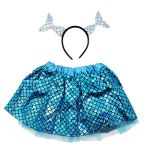 Little Mermaid Kids Costume Set ?blue Headband With Tail?