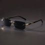 Y2K Style Men's Square Glasses: Retro Charm For Everyday Wear - PC Lens Stainless Steel Frame No Frames Included