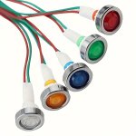 5PCS 12V Wire Signal Lamp Red Green Yellow 10MM Indicator Light