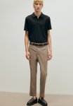 Slim Fit Textured Jersey Polo Shirt - Black