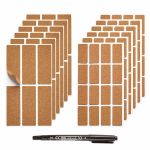 Waterproof Cork Labels 132PC Stickers With Pen For ORGANIZING-2 Size