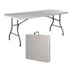 Smte 1.8 Meter Portable Folding Trestle Table White 2 Pack With Keychain
