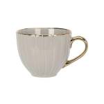 Mug Porcelain 400ML With Golden Ear And Rim Grey
