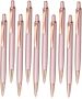 10PCS Rose Gold Ballpoint Pens With Aluminum Barrel Retractable Press Pens