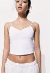 Cropped Strappy Top - White