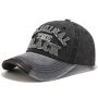 Baseball Cap Vintage Washed Denim Adjustable Fit Black