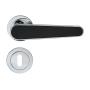 Door Handles On Square Rose W/escutcheon Dark Nickel Finish Demetra