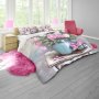 Pink Peonies On Side Table By Stella Bruwer Duvet Cover Set Queen