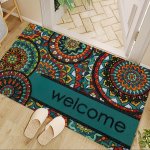 1PC Bohemian Stylish Doormat Retro Pattern Carpet Machine Washable Rug Suitable For Home Decor Room Accessories Bedroom Living R