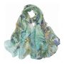 Lightweight Sheer Floral Scarf Elegant Sunscreen Shawl For Women