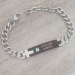 James Personalized Men's Bracelet Stainless Steel Adjustable Strap Ready In 3 Days
