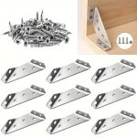 80PCS Universal Stainless Steel Furniture Corner Connector - New Stainless Steel Angle Corner Bracket Braces Multifunction Trian