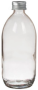 Clear Glass Bottle With Aluminium Screw Cap - Silver 200ML