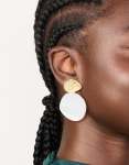 Mixed Metal Plated Statement Disc Drop Earrings