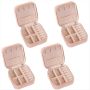 Portable Pu Leather Travel Jewelry Box Pink