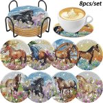 8PCS Horse Diy Diamond Art Coaster Set HDD1
