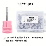 50PCS Small Sanding Bands For Nails Drill Nail Sanding Drill Bits Set With 3.1MM MINI Mandrel Nail Bit 80 150 180 240 Grit Nail