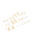 Goldair Gold Heart Locket & Star Earrings 12-PACK