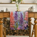 Versatile Floral Table Runner - 3D Plant & Flower Design Polyester Perfect For Kitchen Parties Restaurants And Picnics - All-sea