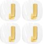 Pack Of 4 Acrylic Self Adhesive Wall Hooks