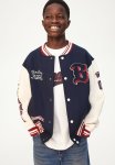 Sweatshirt Baseball Jacket - Navy Blue boston