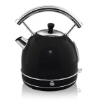 Swan Kettle Retro Dome Cordless Black 1.7L