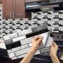 6pcs Waterproof Wall Tile Stickers For Bathroom Toilet Kitchen Living Room And Balcony - Non-Slip And Self-Adhesive