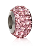 B20-CQ00070 Stainless Steel Sparkle Pink European Bead