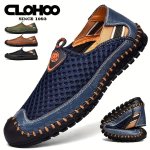 Clohoo Men's Mesh Breathable Lightweight Rubber Sole Stitching Non Slip Sandals Hiking Shoes For Spring And Summer