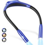 Gritin LED Neck Reading Light Book Light For Reading In Bed-eye Caring 3 Colors Dimmable Brightness Bendable Arms 80+HRS Runtime