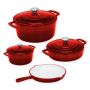 Dh - Premium Quality Cast Iron Pot Set - 7 Pcs