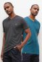 Conscious V-neck Neck Tee W/ Chest Embroidery - Navy/charcoal - 2 Pack