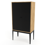 Holly Drinks Cabinet Steel Doors - Blackwood