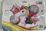 Unicorn 5 PC Foil Balloon