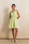 Square Neck Short Dress - 18 Green
