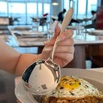 2PCS Large Stainless Steel Square Serving Spoons - Perfect For Parties Buffets & Banquets
