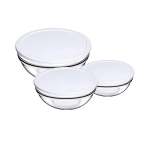 3 Piece Mixing Bowl With Lid Set White